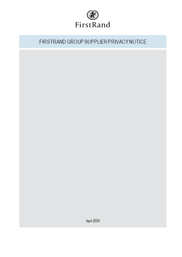 FirstRand privacy notice